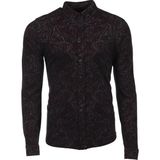 Ar-ma Erkek Gömlek Şal Desenli Düğme Kapamali Uzun Kollu Cepsiz Gömlek Regular Fit Tek Toplama Licrali Pike K8GKO1051 - Bordo - 2XL