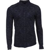Ar-ma Erkek Gömlek Şal Desenli Düğme Kapamali Uzun Kollu Cepsiz Gömlek Regular Fit Tek Toplama Licrali Pike K8GKO1051 - Mor - XL