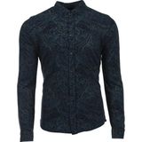 Ar-ma Erkek Gömlek Şal Desenli Düğme Kapamali Uzun Kollu Cepsiz Gömlek Regular Fit Tek Toplama Licrali Pike K8GKO1051 - Turkuaz - XL