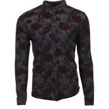 Ar-ma Erkek Gömlek Şal Desenli Düğme Kapamali Uzun Kollu Cepsiz Gömlek Regular Fit Tek Toplama Licrali Pike K8GKO1052 - Bordo - 2XL