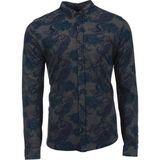 Ar-ma Erkek Gömlek Şal Desenli Düğme Kapamali Uzun Kollu Cepsiz Gömlek Regular Fit Tek Toplama Licrali Pike K8GKO1052 - Lacivert - 2XL