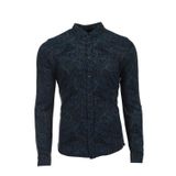 Ar-ma Erkek Gömlek Uzun Kollu%100 Pamuk Pike Kumaş Regular Fit Şal Desenli Düğmeli Likralı K8GKO1051 Turkuaz-T1