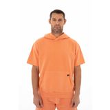 Ar-ma Erkek Kapşonlu Sweatshirt Basic Baskisiz Kanguru Cepli Kisa Kollu Örme Kumaş Oversize%95 Pamuk%5 Likra 30/2 Diagonal 2 İplik Y25254376501 Pembe-P2