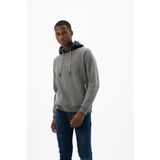 Ar-ma Erkek Kapşonlu Sweatshirt Basic Baskisiz Kapşonlu Fleto Cepli Örme Kumaş Regular Fit%70 Pamuk%30 Polyester 30/1 Şardonlu Üç İplik K24254928301 Gri-G1