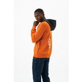 Ar-ma Erkek Kapşonlu Sweatshirt Basic Baskisiz Kapşonlu Fleto Cepli Örme Kumaş Regular Fit%70 Pamuk%30 Polyester 30/1 Şardonlu Üç İplik K24254928301 Turuncu-T1