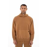 Ar-ma Erkek Kapşonlu Sweatshirt Baskisiz Kanguru Cepli Örme Kumaş Oversize%95 Pamuk%5 Likra 30/2 Diagonal 2 İplik Y25254376601 Kahverengi-K3