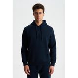 Ar-ma Erkek Kapşonlu Sweatshirt Baskisiz Kanguru Cepli Örme Kumaş Regular Fit%70 Pamuk%30 Polyester 30/1 Şardonlu Üç İplik K28254627501 Lacivert-L1