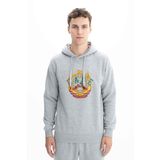 Ar-ma Erkek Kapşonlu Sweatshirt Yazi Baskili Cepsiz Örme Kumaş Regular Fit%70 Pamuk%30 Polyester 30/1 Şardonlu Üç İplik K26254625801 Gri-G10