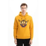 Ar-ma Erkek Kapşonlu Sweatshirt Yazi Baskili Cepsiz Örme Kumaş Regular Fit%70 Pamuk%30 Polyester 30/1 Şardonlu Üç İplik K26254625801 Kahverengi-K5