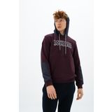 Ar-ma Erkek Kapşonlu Sweatshirt Yazi Baskili Cepsiz Örme Kumaş Regular Fit%90 Pamuk%10 Polyester Diagonal Üç İplik K26254926101 Bordo-B1