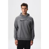 Ar-ma Erkek Kapşonlu Sweatshirt Yazi Baskili Fleto Cepli Örme Kumaş Regular Fit%70 Pamuk%30 Polyester 30/1 Şardonlu Üç İplik K28254627001 Gri-G1