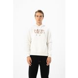 Ar-ma Erkek Kapşonlu Sweatshirt Yazi Baskili Kanguru Cepli Örme Kumaş Büyük Beden%70 Pamuk%30 Polyester 30/1 Şardonlu Üç İplik K24254884301 Ekru-E1