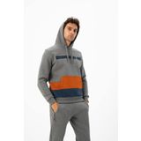 Ar-ma Erkek Kapşonlu Sweatshirt Yazi Baskili Kanguru Cepli Örme Kumaş Regular Fit%70 Pamuk%30 Polyester 30/1 Şardonlu Üç İplik K24254928101 Gri-G1