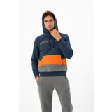 Ar-ma Erkek Kapşonlu Sweatshirt Yazi Baskili Kanguru Cepli Örme Kumaş Regular Fit%70 Pamuk%30 Polyester 30/1 Şardonlu Üç İplik K24254928101 İndigo-İ1