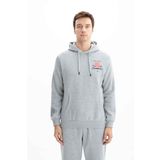 Ar-ma Erkek Kapşonlu Sweatshirt Yazi Baskili Kanguru Cepli Örme Kumaş Regular Fit%70 Pamuk%30 Polyester 30/1 Şardonlu Üç İplik K26254625001 Gri-G10