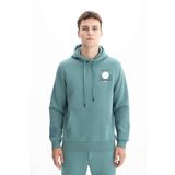 Ar-ma Erkek Kapşonlu Sweatshirt Yazi Baskili Kanguru Cepli Örme Kumaş Regular Fit%70 Pamuk%30 Polyester 30/1 Şardonlu Üç İplik K26254625001 Yeşil-Y6
