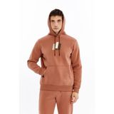 Ar-ma Erkek Kapşonlu Sweatshirt Yazi Baskili Kanguru Cepli Örme Kumaş Regular Fit%70 Pamuk%30 Polyester 30/1 Şardonlu Üç İplik K30254628502 Kahverengi-K6