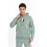 Ar-ma Erkek Kapşonlu Sweatshirt Yazi Baskili Kanguru Cepli Örme Kumaş Regular Fit%70 Pamuk%30 Polyester 30/1 Şardonlu Üç İplik K30254628502 Mavi-M24