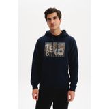 Ar-ma Erkek Kapşonlu Sweatshirt Yazi Baskili Kanguru Cepli Örme Kumaş Regular Fit%70 Pamuk%30 Polyester 30/1 Şardonlu Üç İplik K30254628702 Lacivert-L1