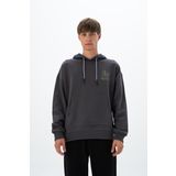 Ar-ma Erkek Kapşonlu Sweatshirt Yazi Baskili Kanguru Cepli Örme Kumaş Regular Fit%90 Pamuk%10 Polyester Diagonal Üç İplik K26254925701 Gri-G3