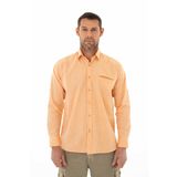 Ar-ma Erkek Keten Gömlek Regular Fit%70 Pamuk%30 Keten Uzun Kollu Baskısız Basic Y25485117101 Turuncu-T1