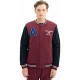 Ar-ma Erkek Mont Yazi Baskili Kolej Yaka Düğme Kapamali Yandan Cepli Regular Fit Şardonlu Üç İplik K26264650001 - Kırmızı-K3 - 2XL