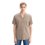 Ar-ma Erkek Polo Yaka Kısa Kollu Gömlek Regular Fit%100 Pamuk Penye Pike Düğme Kapamalı Cepsiz Y25374351101 Gri-Bej G8