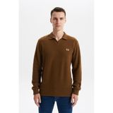 Ar-ma Erkek Polo Yaka Sweatshirt Basic Baskisiz Cepsiz Düğmesiz Örme Kumaş Regular Fit%65 Pamuk%35 Polyester 30/2 Karbon Firçali Selanik K30554698602 Kahverengi-K7