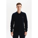 Ar-ma Erkek Polo Yaka Sweatshirt Basic Baskisiz Cepsiz Örme Kumaş Regular Fit%65 Pamuk%35 Polyester 30/2 Karbon Firçali Selanik K30564699102 Lacivert-L1