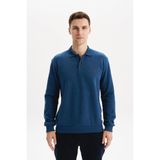 Ar-ma Erkek Polo Yaka Sweatshirt Basic Baskisiz Cepsiz Örme Kumaş Regular Fit%65 Pamuk%35 Polyester 30/2 Karbon Firçali Selanik K30564699102 Siyah-S1