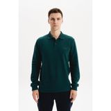 Ar-ma Erkek Polo Yaka Sweatshirt Basic Baskisiz Cepsiz Örme Kumaş Regular Fit%65 Pamuk%35 Polyester 30/2 Karbon Firçali Selanik K30564699102 Yeşil-Y14