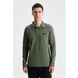 Ar-ma Erkek Polo Yaka Sweatshirt Basic Baskisiz Cepsiz Örme Kumaş Slim Fit%48 Pamuk%48 Modal%4 Elastan Çift Tarafli İnterlok K28564988101 Yeşil-Y1