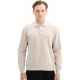 Ar-ma Erkek Polo Yaka Sweatshirt Basic Baskisiz Cepsiz Regular Fit Karbon Firçali Selanik K26564699901 - Bej-BG106