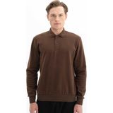 Ar-ma Erkek Polo Yaka Sweatshirt Basic Baskisiz Cepsiz Regular Fit Karbon Firçali Selanik K26564699901 - Kahverengi