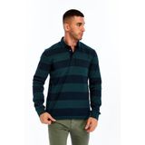 Ar-ma Erkek Polo Yaka Sweatshirt Baskisiz Çizgili Düğmeli Cepsiz Örme Kumaş Regular Fit%95 Pamuk%5 Elastan Ringel Pike K30554952902 Yeşil-Y10