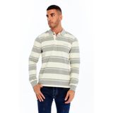 Ar-ma Erkek Polo Yaka Sweatshirt Baskisiz Çizgili Düğmeli Cepsiz Örme Kumaş Regular Fit%95 Pamuk%5 Elastan Ringel Pike K30554953002 Gri-G10