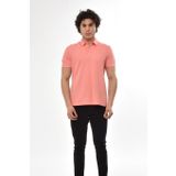 Ar-ma Erkek Polo Yaka Tişört Baskisiz Basic Örme Kumaş Regular Fit%100 Pamuk 30/1 Çift Toplama Penye Pike Y22374350701 Pembe-P1