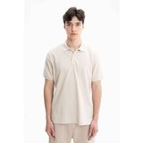 Ar-ma Erkek Polo Yaka Tişört Baskisiz Basic Örme Kumaş Regular Fit%100 Pamuk 30/1 Çift Toplama Penye Pike Y27374352301 Bej-B1