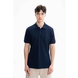 Ar-ma Erkek Polo Yaka Tişört Baskisiz Basic Örme Kumaş Regular Fit%100 Pamuk 30/1 Çift Toplama Penye Pike Y27374352301 Lacivert-L1