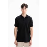 Ar-ma Erkek Polo Yaka Tişört Baskisiz Basic Örme Kumaş Regular Fit%100 Pamuk 30/1 Çift Toplama Penye Pike Y27374352301 Siyah-S1