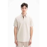 Ar-ma Erkek Polo Yaka Tişört Baskisiz Basic Örme Kumaş Regular Fit%100 Pamuk 30/1 Çift Toplama Penye Pike Y27374353301 Bej-B1