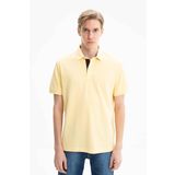 Ar-ma Erkek Polo Yaka Tişört Baskisiz Basic Örme Kumaş Regular Fit%100 Pamuk 30/1 Çift Toplama Penye Pike Y27374353301 Sarı-S1