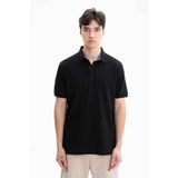 Ar-ma Erkek Polo Yaka Tişört Baskisiz Basic Örme Kumaş Regular Fit%100 Pamuk 30/1 Çift Toplama Penye Pike Y27374353301 Siyah-S1