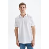 Ar-ma Erkek Polo Yaka Tişört Baskisiz Basic Örme Kumaş Regular Fit%100 Pamuk 30/1 Çift Toplama Penye Pike Y29374353802 Beyaz-B1