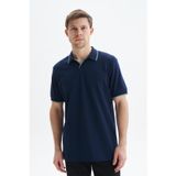 Ar-ma Erkek Polo Yaka Tişört Baskisiz Basic Örme Kumaş Regular Fit%100 Pamuk 30/1 Çift Toplama Penye Pike Y29374353802 Lacivert-L1
