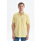 Ar-ma Erkek Polo Yaka Tişört Baskisiz Basic Örme Kumaş Regular Fit%100 Pamuk 30/1 Çift Toplama Penye Pike Y29374353802 Sarı-S1