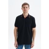 Ar-ma Erkek Polo Yaka Tişört Baskisiz Basic Örme Kumaş Regular Fit%100 Pamuk 30/1 Çift Toplama Penye Pike Y29374353802 Siyah-S1
