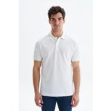 Ar-ma Erkek Polo Yaka Tişört Baskisiz Basic Örme Kumaş Regular Fit%100 Pamuk 30/1 Çift Toplama Penye Pike Y29374353902 Beyaz-B1