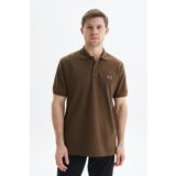 Ar-ma Erkek Polo Yaka Tişört Baskisiz Basic Örme Kumaş Regular Fit%100 Pamuk 30/1 Çift Toplama Penye Pike Y29374354102 Kahverengi-K1
