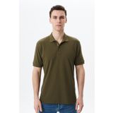 Ar-ma Erkek Polo Yaka Tişört Baskisiz Basic Örme Kumaş Regular Fit%100 Pamuk 30/1 Çift Toplama Penye Pike Y29374354802 Haki-H1